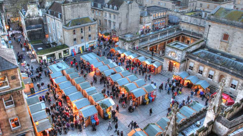 Bath christmas market from above